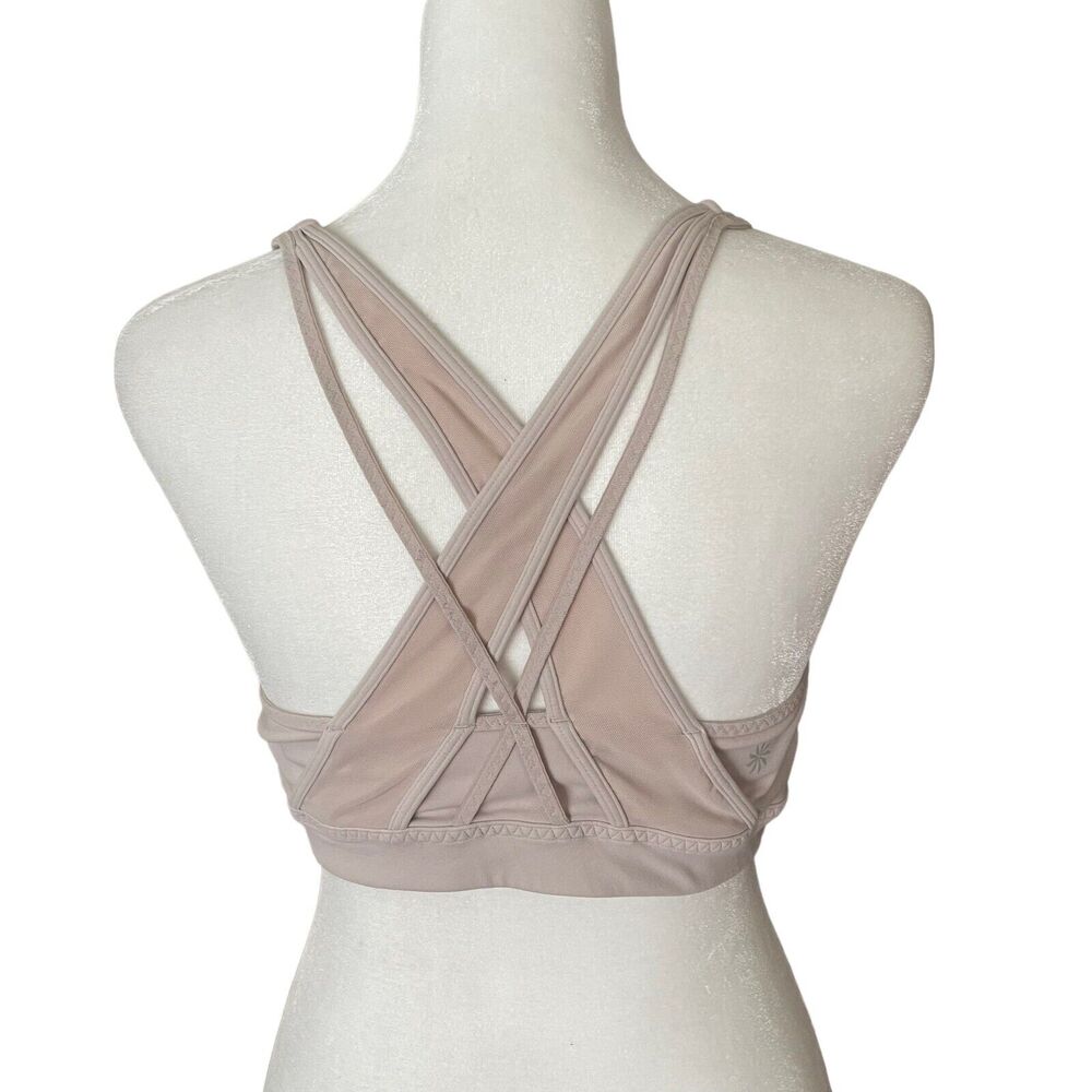 Athleta Small Transcendence Sports Bra Powervita A-C Cup Light Pink - Picture 7 of 9